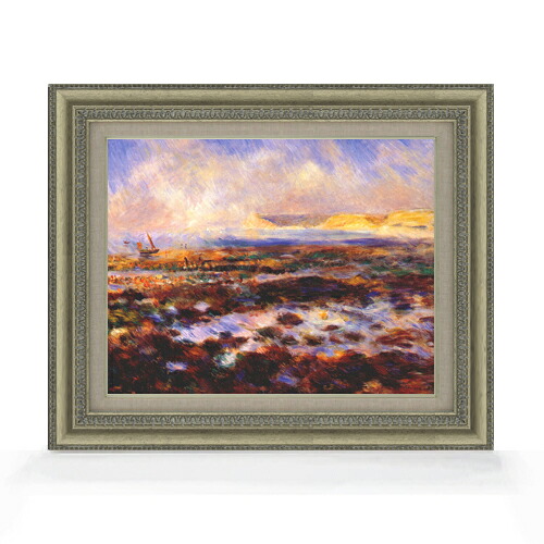 【油絵 直筆仕上げ】ルノワール 岬 F6 【額入り】 絵画 販売 6号 油彩 風景画 558&times;467mm 複製画 送料無料 プレゼント ギフト 開店祝い 開業祝い 退職祝い 新築祝い リビング 玄関 モダン アートフレーム 壁掛け｜絵画販売アートレスト