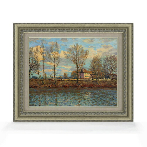 【油絵 直筆仕上げ】シスレー グランド・ジャット島 F6 【額入り】 絵画 販売 6号 油彩 風景画 558&times;467mm 複製画 送料無料 プレゼント ギフト 開店祝い 開業祝い 退職祝い 新築祝い リビング 玄関 モダン アートフレーム 壁掛け｜絵画販売アートレスト 20,860円