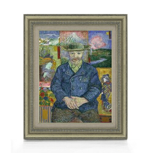 【油絵 直筆仕上げ】ゴッホ タンギー爺さん F6 【額入り】 絵画 販売 6号 油彩 人物画 558&times;467mm 複製画 送料無料 プレゼント ギフト 開店祝い 開業祝い 退職祝い 新築祝い リビング 玄関 モダン アートフレーム 壁掛け｜絵画販売アートレスト