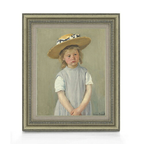 【油絵 直筆仕上げ】メアリー・カサット 麦藁帽子の子供 F6 【額入り】 絵画 販売 6号 油彩 人物画 558×467mm 複製画 送料無料 プレゼント ギフト 開店祝い 開業祝い 退職祝い 新築祝い リビング 玄関 モダン アートフレーム 壁掛け|絵画販売アートレスト