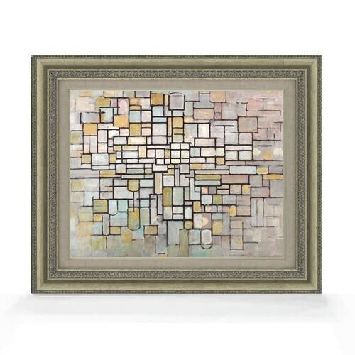 【油絵 直筆仕上げ】ピート・モンドリアン Composition no2 F6 【額入り】 絵画 販売 6号 油彩 抽象画 558×467mm 複製画 送料無料 プレゼント ギフト 開店祝い 開業祝い 退職祝い 新築祝い リビング 玄関 モダン アートフレーム 壁掛け|絵画販売アートレスト