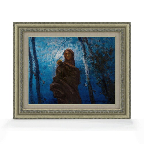 【油絵 直筆仕上げ】ヴァンキエ 月夜 F6 【額入り】 絵画 販売 6号 油彩 抽象画 558&times;467mm 複製画 送料無料 プレゼント ギフト 開店祝い 開業祝い 退職祝い 新築祝い リビング 玄関 モダン アートフレーム 壁掛け｜絵画販売アートレスト