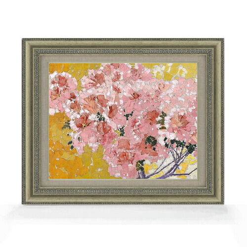 【油絵 直筆仕上げ】ジャコメッティ 咲き誇るツツジ F6 【額入り】 絵画 販売 6号 油彩 抽象画 558&times;467mm 複製画 送料無料 プレゼント ギフト 開店祝い 開業祝い 退職祝い 新築祝い リビング 玄関 モダン アートフレーム 壁掛け｜絵画販売アートレスト