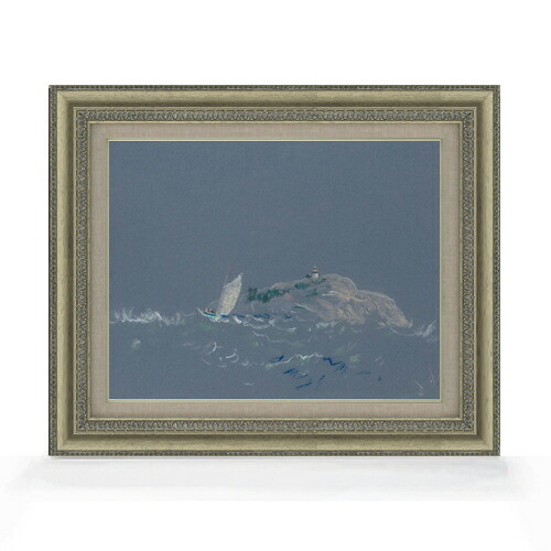 【油絵 直筆仕上げ】デイヴィス ベアアイランド灯台 F6 【額入り】 絵画 販売 6号 油彩 抽象画 558&times;467mm 複製画 送料無料 プレゼント ギフト 開店祝い 開業祝い 退職祝い 新築祝い リビング 玄関 モダン アートフレーム 壁掛け｜絵画販売アートレスト