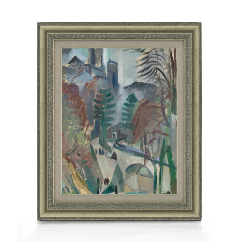 【油絵 直筆仕上げ】ドローネー ラオンの風景 F6 【額入り】 絵画 販売 6号 油彩 抽象画 558×467mm 複製画 送料無料 プレゼント ギフト 開店祝い 開業祝い 退職祝い 新築祝い リビング 玄関 モダン アートフレーム 壁掛け|絵画販売アートレスト