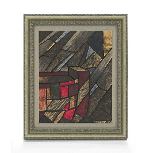 【油絵 直筆仕上げ】ホルスト Ontwerp voor raam F6 【額入り】 絵画 販売 6号 油彩 抽象画 558&times;467mm 複製画 送料無料 プレゼント ギフト 開店祝い 開業祝い 退職祝い 新築祝い リビング 玄関 モダン アートフレーム 壁掛け｜絵画販売アートレスト