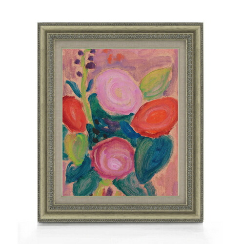 【油絵 直筆仕上げ】ヤウレンスキー 花瓶の中のブルーメンシュトラウス F6 【額入り】 絵画 販売 6号 油彩 抽象画 558&times;467mm 複製画 送料無料 プレゼント ギフト 開店祝い 開業祝い 退職祝い 新築祝い リビング 玄関 モダン アートフレーム 壁掛け｜絵画販売アートレスト