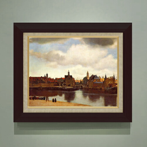 【油絵 直筆仕上げ】デルフトの眺望 F6 【額入り】 絵画 販売 6号 油彩 風景画 556×465mm 複製画 送料無料 プレゼント ギフト 開店祝い 開業祝い 退職祝い 新築祝い リビング 玄関 モダン アートフレーム 壁掛け
