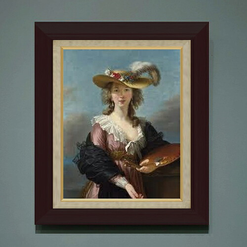 【油絵 直筆仕上げ】ヴィジェ・ルブラン 自画像 F6 【額入り】 絵画 販売 6号 油彩 人物画 556×465mm 複製画 送料無料 プレゼント ギフト 開店祝い 開業祝い 退職祝い 新築祝い リビング 玄関 モダン アートフレーム 壁掛け