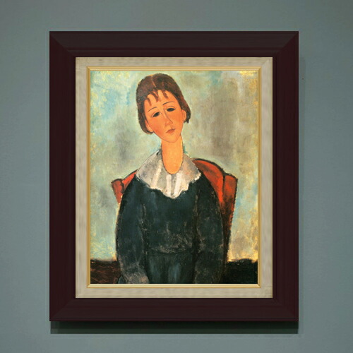 【油絵 直筆仕上げ】モディリアーニ 少女の肖像 F6 【額入り】 絵画 販売 6号 油彩 人物画 556×465mm 複製画 送料無料 プレゼント ギフト 開店祝い 開業祝い 退職祝い 新築祝い リビング 玄関 モダン アートフレーム 壁掛け