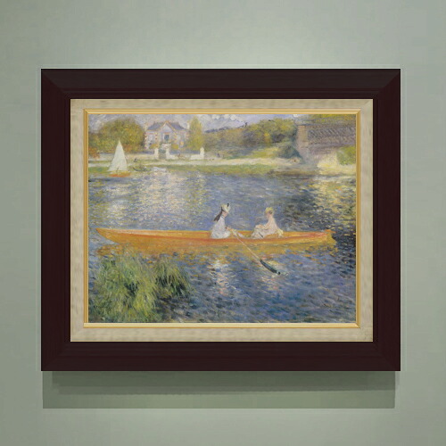 【油絵 直筆仕上げ】ルノワール 小舟 F6 【額入り】 絵画 販売 6号 油彩 風景画 556×465mm 複製画 送料無料 プレゼント ギフト 開店祝い 開業祝い 退職祝い 新築祝い リビング 玄関 モダン アートフレーム 壁掛け|絵画販売アートレスト