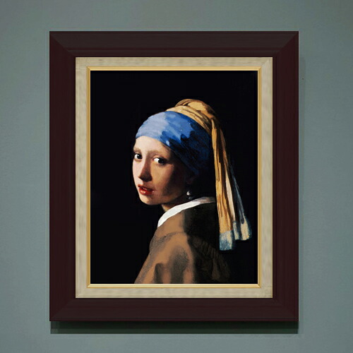 【油絵 直筆仕上げ】フェルメール 真珠の耳飾りの少女 F6 【額入り】 絵画 販売 6号 油彩 人物画 556&times;465mm 複製画 送料無料 プレゼント ギフト 開店祝い 開業祝い 退職祝い 新築祝い リビング 玄関 モダン アートフレーム 壁掛け｜絵画販売アートレスト