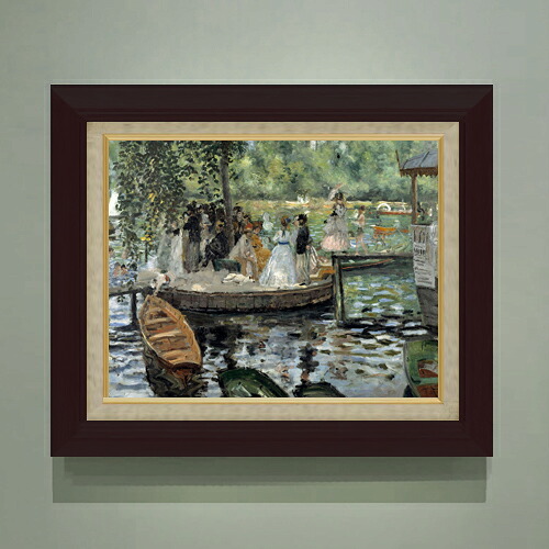【油絵 直筆仕上げ】ルノワール La Grenouillre F6 【額入り】 絵画 販売 6号 油彩 風景画 556×465mm 複製画 送料無料 プレゼント ギフト 開店祝い 開業祝い 退職祝い 新築祝い リビング 玄関 モダン アートフレーム 壁掛け|絵画販売アートレスト
