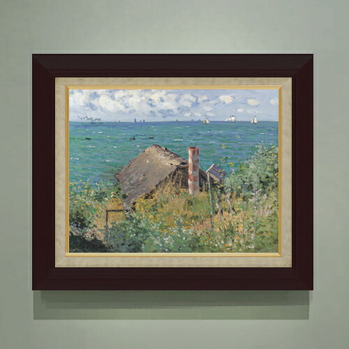 【油絵 直筆仕上げ】クロード・モネ サン＝タドレスの小屋 F6 【額入り】 絵画 販売 6号 油彩 風景画 556&times;465mm 複製画 送料無料 プレゼント ギフト 開店祝い 開業祝い 退職祝い 新築祝い リビング 玄関 モダン アートフレーム 壁掛け｜絵画販売アートレスト