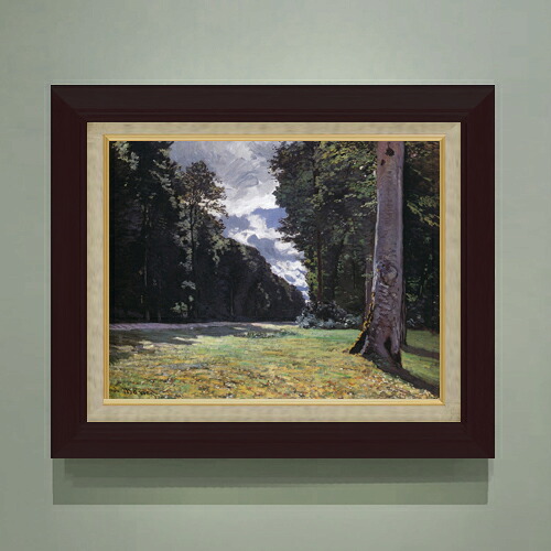 【油絵 直筆仕上げ】クロード・モネ フォンテーヌブローの森のシャイイの舗道 F6 【額入り】 絵画 販売 6号 油彩 風景画 556×465mm 複製画 送料無料 プレゼント ギフト 開店祝い 開業祝い 退職祝い 新築祝い リビング 玄関 モダン アートフレーム 壁掛け|絵画販売アートレスト