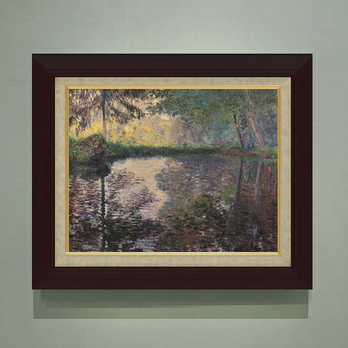 【油絵 直筆仕上げ】クロード・モネ モンジュロンの池 F6 【額入り】 絵画 販売 6号 油彩 風景画 556×465mm 複製画 送料無料 プレゼント ギフト 開店祝い 開業祝い 退職祝い 新築祝い リビング 玄関 モダン アートフレーム 壁掛け|絵画販売アートレスト