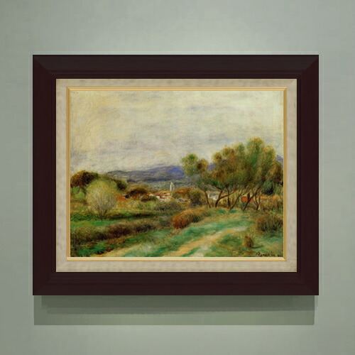 【油絵 直筆仕上げ】ルノワール View of La Sayne F6 【額入り】 絵画 販売 6号 油彩 風景画 556&times;465mm 複製画 送料無料 プレゼント ギフト 開店祝い 開業祝い 退職祝い 新築祝い リビング 玄関 モダン アートフレーム 壁掛け｜絵画販売アートレスト
