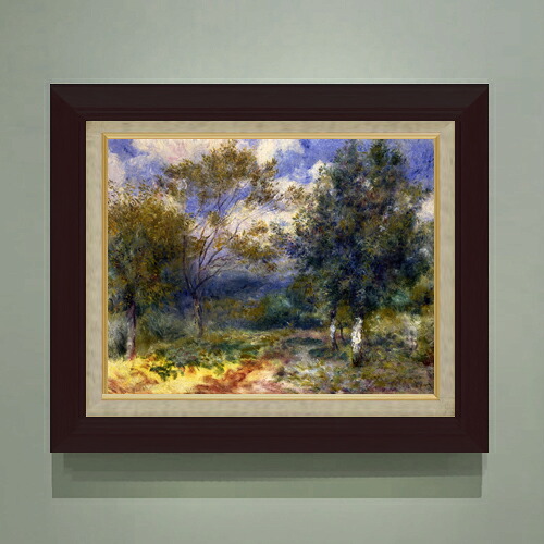 【油絵 直筆仕上げ】ルノワール 陽だまりの風景 F6 【額入り】 絵画 販売 6号 油彩 風景画 556×465mm 複製画 送料無料 プレゼント ギフト 開店祝い 開業祝い 退職祝い 新築祝い リビング 玄関 モダン アートフレーム 壁掛け|絵画販売アートレスト