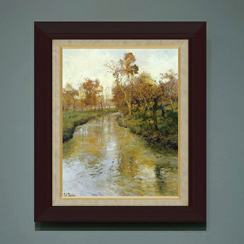 【油絵 直筆仕上げ】フリット・タヴロー autumn-秋- F6 【額入り】 絵画 販売 6号 油彩 風景画 556×465mm 複製画 送料無料 プレゼント ギフト 開店祝い 開業祝い 退職祝い 新築祝い リビング 玄関 モダン アートフレーム 壁掛け|絵画販売アートレスト