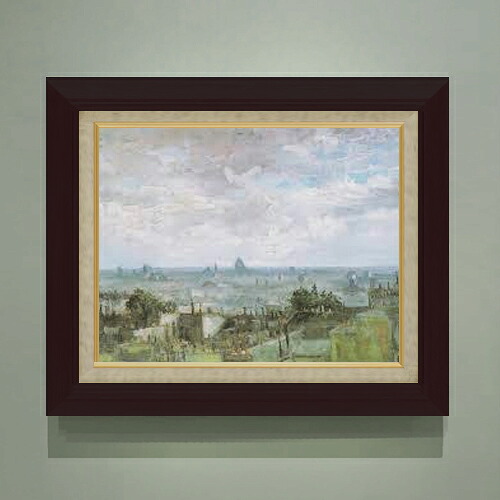 【油絵 直筆仕上げ】ゴッホ パリの屋根屋根の眺め F6 【額入り】 絵画 販売 6号 油彩 風景画 556×465mm 複製画 送料無料 プレゼント ギフト 開店祝い 開業祝い 退職祝い 新築祝い リビング 玄関 モダン アートフレーム 壁掛け