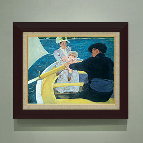 【油絵 直筆仕上げ】メアリー・カサット 舟遊び F6 【額入り】 絵画 販売 6号 油彩 人物画 556×465mm 複製画 送料無料 プレゼント ギフト 開店祝い 開業祝い 退職祝い 新築祝い リビング 玄関 モダン アートフレーム 壁掛け