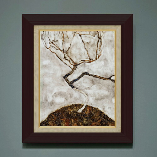 【油絵 直筆仕上げ】エゴン・シーレ Small Tree in Late Autumn F6 【額入り】 絵画 販売 6号 油彩 抽象画 556×465mm 複製画 送料無料 プレゼント ギフト 開店祝い 開業祝い 退職祝い 新築祝い リビング 玄関 モダン アートフレーム 壁掛け