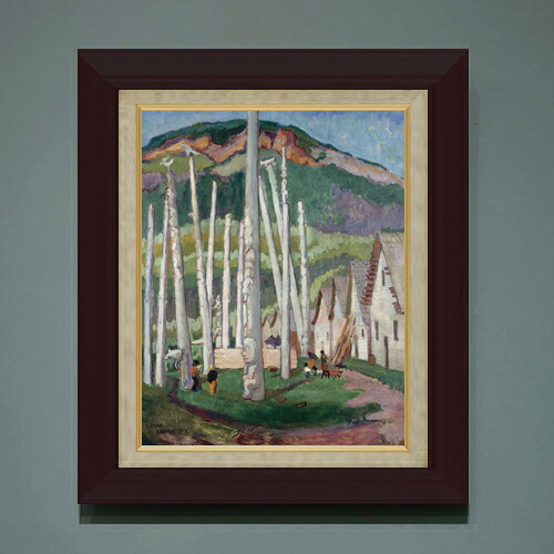 【油絵 直筆仕上げ】エミリー・カー Kispiox Village F6 【額入り】 絵画 販売 6号 油彩 抽象画 556&times;465mm 複製画 送料無料 プレゼント ギフト 開店祝い 開業祝い 退職祝い 新築祝い リビング 玄関 モダン アートフレーム 壁掛け｜絵画販売アートレスト 21,754円