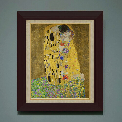 【油絵 直筆仕上げ】クリムト 接吻 F6 【額入り】 絵画 販売 6号 油彩 抽象画 556×465mm 複製画 送料無料 プレゼント ギフト 開店祝い 開業祝い 退職祝い 新築祝い リビング 玄関 モダン アートフレーム 壁掛け|絵画販売アートレスト