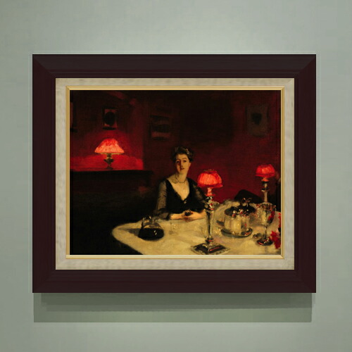【油絵 直筆仕上げ】サージェント Le verre de porto F6 【額入り】 絵画 販売 6号 油彩 風景画 556×465mm 複製画 送料無料 プレゼント ギフト 開店祝い 開業祝い 退職祝い 新築祝い リビング 玄関 モダン アートフレーム 壁掛け