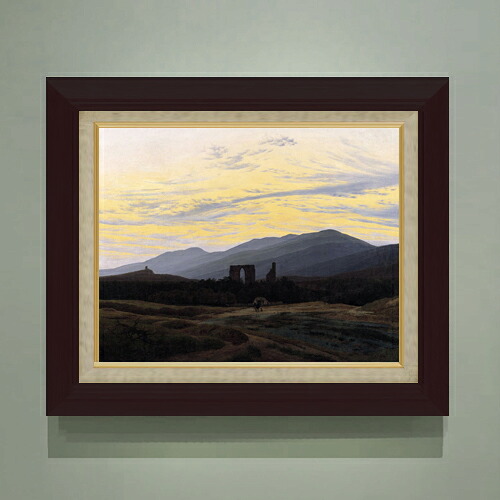 【油絵 直筆仕上げ】フリードリヒ Ruin of Eldena in the Giant Mountains F6 【額入り】 絵画 販売 6号 油彩 風景画 556&times;465mm 複製画 送料無料 プレゼント ギフト 開店祝い 開業祝い 退職祝い 新築祝い リビング 玄関 モダン アートフレーム 壁掛け｜絵画販売アートレスト 22,052円