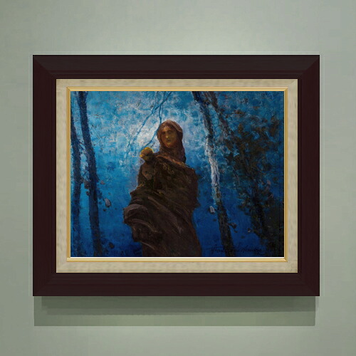 【油絵 直筆仕上げ】ヴァンキエ 月夜 F6 【額入り】 絵画 販売 6号 油彩 抽象画 556×465mm 複製画 送料無料 プレゼント ギフト 開店祝い 開業祝い 退職祝い 新築祝い リビング 玄関 モダン アートフレーム 壁掛け