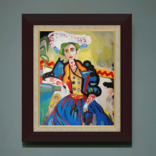 【油絵 直筆仕上げ】カルドーゾ A mulher F6 【額入り】 絵画 販売 6号 油彩 抽象画 556×465mm 複製画 送料無料 プレゼント ギフト 開店祝い 開業祝い 退職祝い 新築祝い リビング 玄関 モダン アートフレーム 壁掛け
