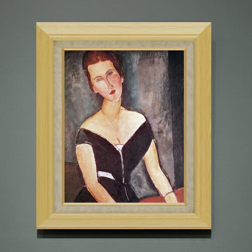 【油絵 直筆仕上げ】モディリアーニ ヴァン・ムイデン夫人の肖像 F6 【額入り】 絵画 販売 6号 油彩 人物画 556&times;465mm 複製画 送料無料 プレゼント ギフト 開店祝い 開業祝い 退職祝い 新築祝い リビング 玄関 モダン アートフレーム 壁掛け｜絵画販売アートレスト