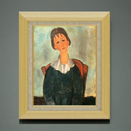 【油絵 直筆仕上げ】モディリアーニ 少女の肖像 F6 【額入り】 絵画 販売 6号 油彩 人物画 556×465mm 複製画 送料無料 プレゼント ギフト 開店祝い 開業祝い 退職祝い 新築祝い リビング 玄関 モダン アートフレーム 壁掛け