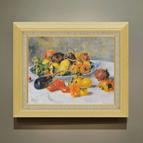 【油絵 直筆仕上げ】ルノワール 南仏の果物 F6 【額入り】 絵画 販売 6号 油彩 静物画 556×465mm 複製画 送料無料 プレゼント ギフト 開店祝い 開業祝い 退職祝い 新築祝い リビング 玄関 モダン アートフレーム 壁掛け|絵画販売アートレスト
