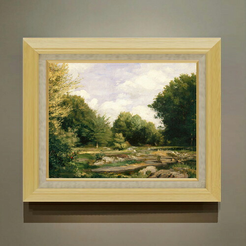 【油絵 直筆仕上げ】ルノワール A Clearing in the Woods F6 【額入り】 絵画 販売 6号 油彩 風景画 556×465mm 複製画 送料無料 プレゼント ギフト 開店祝い 開業祝い 退職祝い 新築祝い リビング 玄関 モダン アートフレーム 壁掛け|絵画販売アートレスト