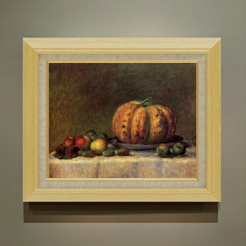 【油絵 直筆仕上げ】ルノワール フルーツの静物画 F6 【額入り】 絵画 販売 6号 油彩 静物画 556×465mm 複製画 送料無料 プレゼント ギフト 開店祝い 開業祝い 退職祝い 新築祝い リビング 玄関 モダン アートフレーム 壁掛け