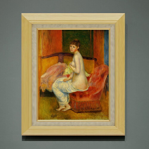 【油絵 直筆仕上げ】ルノワール 座る裸婦 F6 【額入り】 絵画 販売 6号 油彩 人物画 556×465mm 複製画 送料無料 プレゼント ギフト 開店祝い 開業祝い 退職祝い 新築祝い リビング 玄関 モダン アートフレーム 壁掛け|絵画販売アートレスト