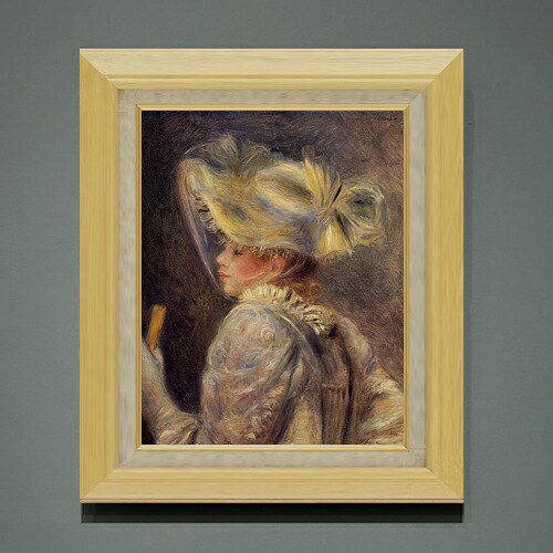 【油絵 直筆仕上げ】ルノワール 白い帽子の女 F6 【額入り】 絵画 販売 6号 油彩 人物画 556×465mm 複製画 送料無料 プレゼント ギフト 開店祝い 開業祝い 退職祝い 新築祝い リビング 玄関 モダン アートフレーム 壁掛け|絵画販売アートレスト
