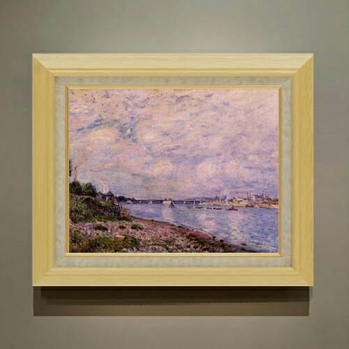 【油絵 直筆仕上げ】シスレー ブージヴァルの風景 F6 【額入り】 絵画 販売 6号 油彩 風景画 556×465mm 複製画 送料無料 プレゼント ギフト 開店祝い 開業祝い 退職祝い 新築祝い リビング 玄関 モダン アートフレーム 壁掛け|絵画販売アートレスト