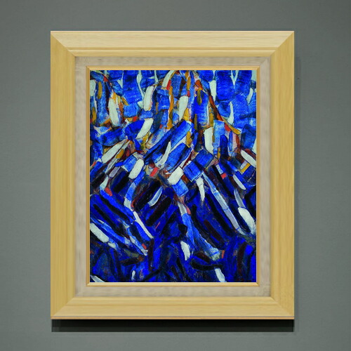 【油絵 直筆仕上げ】クリスティアン・ロールフス Abstraction (the Blue Mountain) F6 【額入り】 絵画 販売 6号 油彩 抽象画 556×465mm 複製画 送料無料 プレゼント ギフト 開店祝い 開業祝い 退職祝い 新築祝い リビング 玄関 モダン アートフレーム 壁掛け
