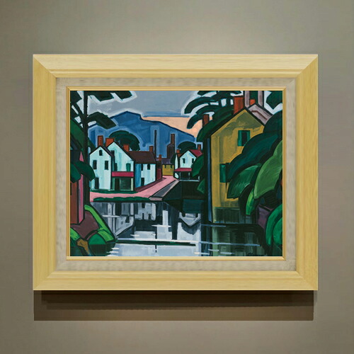 【油絵 直筆仕上げ】ブルーマナー Old Canal Port F6 【額入り】 絵画 販売 6号 油彩 抽象画 556&times;465mm 複製画 送料無料 プレゼント ギフト 開店祝い 開業祝い 退職祝い 新築祝い リビング 玄関 モダン アートフレーム 壁掛け｜絵画販売アートレスト 21,158円