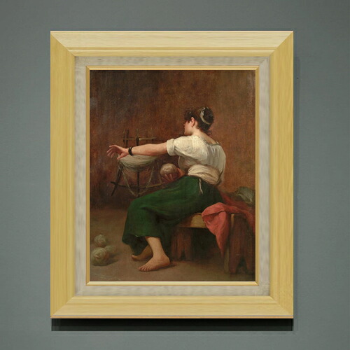 【油絵 直筆仕上げ】ファウストゾナロ Woman Winding Wool F6 【額入り】 絵画 販売 6号 油彩 人物画 556&times;465mm 複製画 送料無料 プレゼント ギフト 開店祝い 開業祝い 退職祝い 新築祝い リビング 玄関 モダン アートフレーム 壁掛け｜絵画販売アートレスト