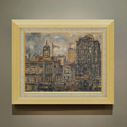 【油絵 直筆仕上げ】ガルシア 市庁舎 F6 【額入り】 絵画 販売 6号 油彩 抽象画 556×465mm 複製画 送料無料 プレゼント ギフト 開店祝い 開業祝い 退職祝い 新築祝い リビング 玄関 モダン アートフレーム 壁掛け|絵画販売アートレスト