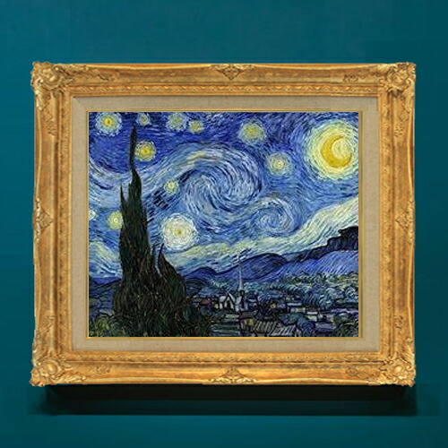 楽天市場】有名 画家 額入りアート ゴッホ 星月夜 J1-065 F6