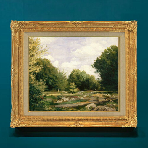 【油絵 直筆仕上げ】ルノワール A Clearing in the Woods F8 【額入り】 絵画 販売 8号 油彩 風景画 596×522mm 複製画 送料無料 プレゼント ギフト 開店祝い 開業祝い 退職祝い 新築祝い リビング 玄関 モダン アートフレーム 壁掛け