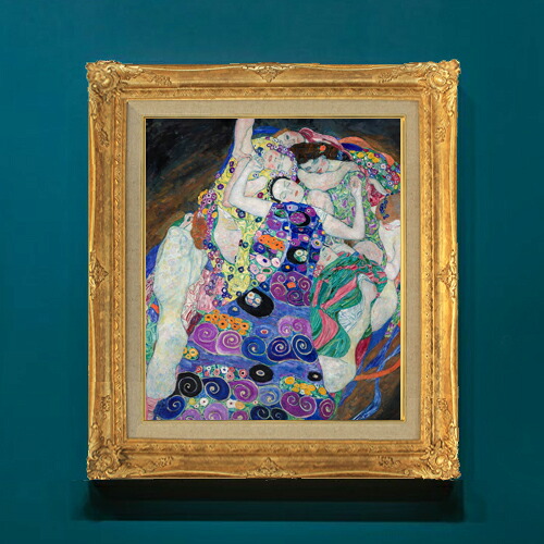 【油絵 直筆仕上げ】クリムト The Virgin F8 【額入り】 絵画 販売 8号 油彩 抽象画 596×522mm 複製画 送料無料 プレゼント ギフト 開店祝い 開業祝い 退職祝い 新築祝い リビング 玄関 モダン アートフレーム 壁掛け