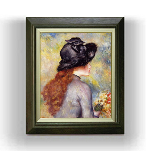 激安 新作 油彩画 送料無料 複製画 額縁付 絵画 販売 8号 油彩 人物画 600 526mm 直筆仕上げ F8 油絵 チューリップの花束を持つ少女 ルノワール Sistemaproductoaves Org Mx