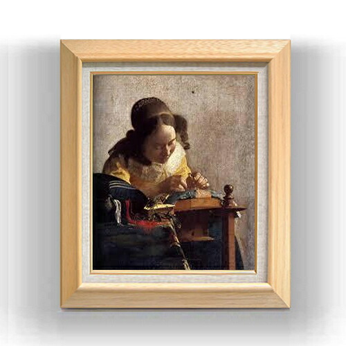 【油絵 直筆仕上げ】フェルメール レースを編む女性 F8 【額入り】 絵画 販売 8号 油彩 風景画 600×526mm 複製画 送料無料 プレゼント ギフト 開店祝い 開業祝い 退職祝い 新築祝い リビング 玄関 モダン アートフレーム 壁掛け 27,335円