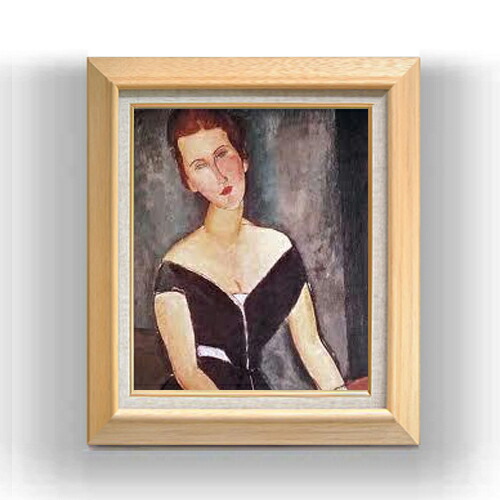 【油絵 直筆仕上げ】モディリアーニ ヴァン・ムイデン夫人の肖像 F8 【額入り】 絵画 販売 8号 油彩 風景画 600×526mm 複製画 送料無料 プレゼント ギフト 開店祝い 開業祝い 退職祝い 新築祝い リビング 玄関 モダン アートフレーム 壁掛け
